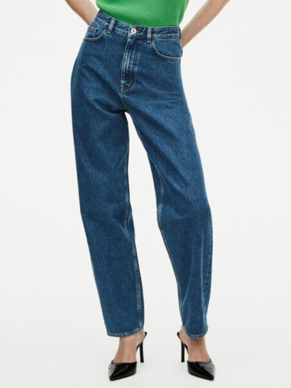 COS Tapered Leg High Rise Denim Jeans Full Length $128 Size 29